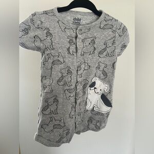 Child of Mine Grey Puppy 3-6 Month Infant Romper